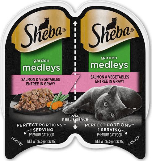 Sheba Garden Medleys Salmon & Vegetables Entrée In Gravy